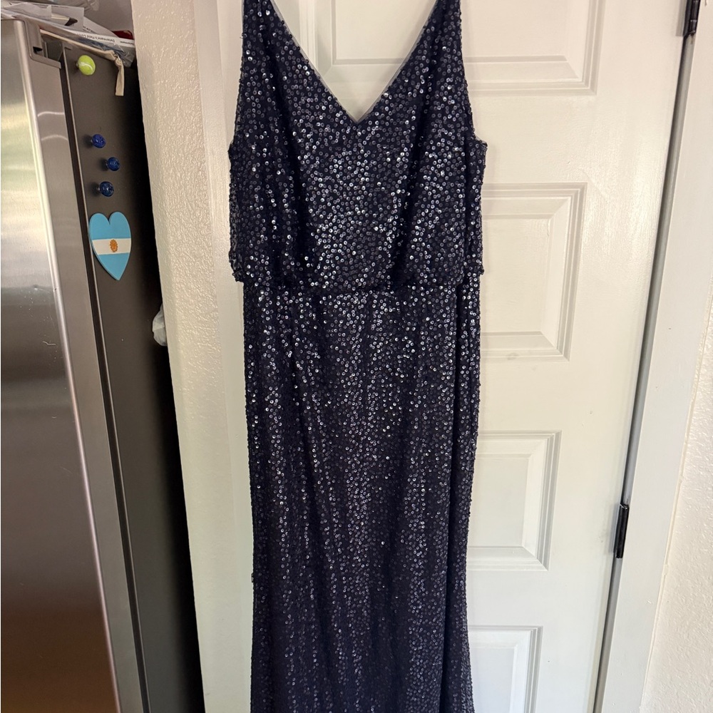 Adrianna Papell Midnight Blue Sequin Dress